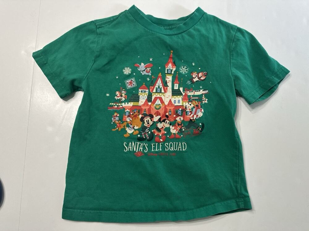 Disney Santa's Elf Squad Green Christmas Holiday T-Shirt Disney Cruise Small 5/6